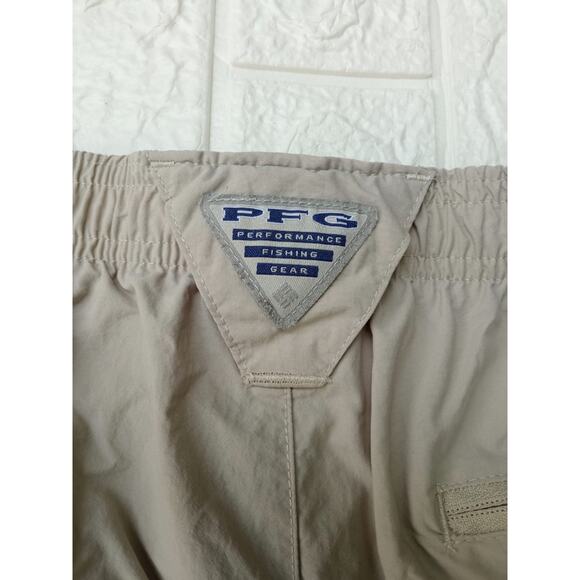 Columbia Omni Shade Bahama PFG Fishing Shorts Men Khaki Cargo Utility Size Small - Picture 7 of 9